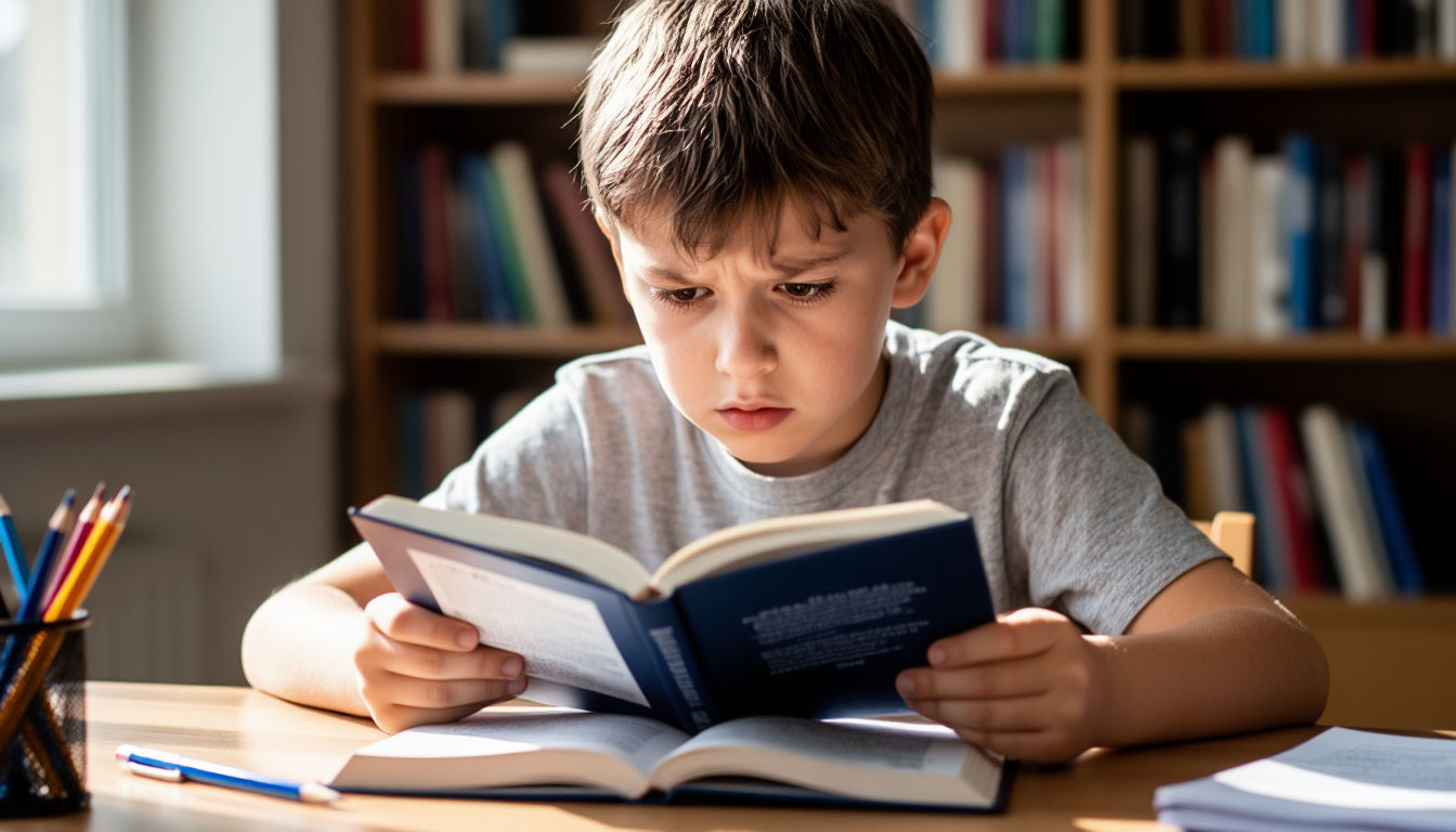 школьник учит английский