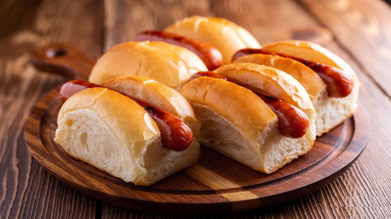 красивые сосиски в булке