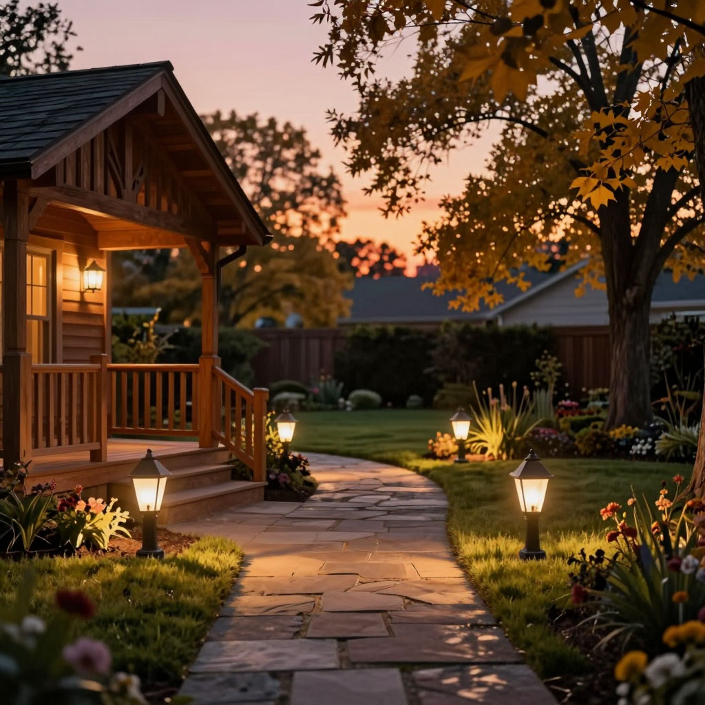 подсветка лужайки