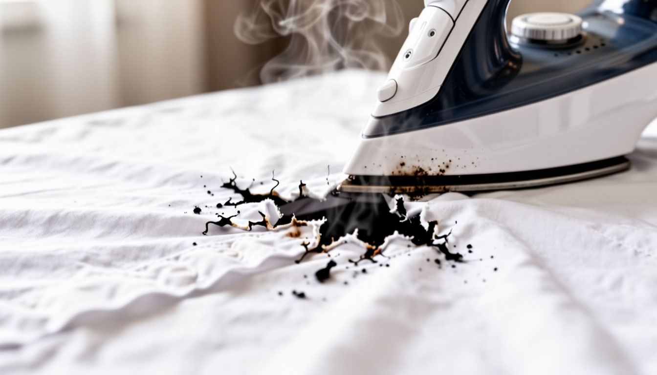 сгорела вещь от утюга